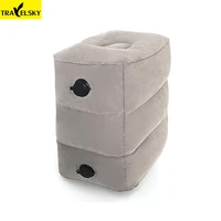 2020 hot sales two valves adjustable height inflatable travel pillow kid flight footrest pillow footrest cushion with dust cover