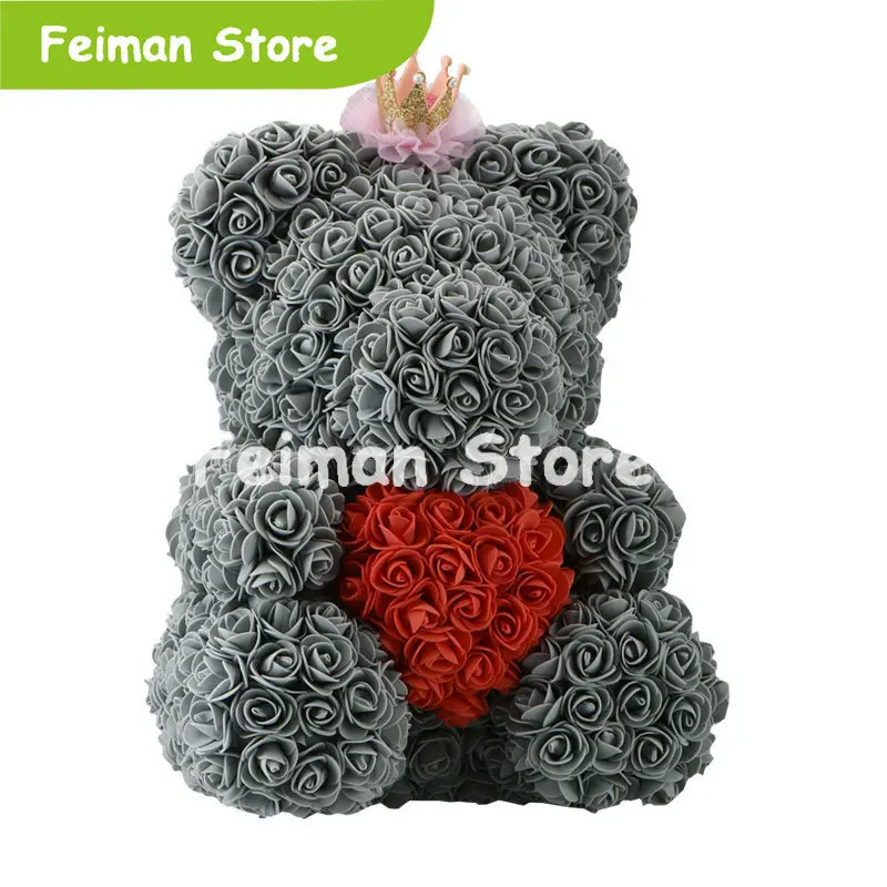 2019 Горячая продажа 40 см медведь розы искусственные цветы домашний свадебный