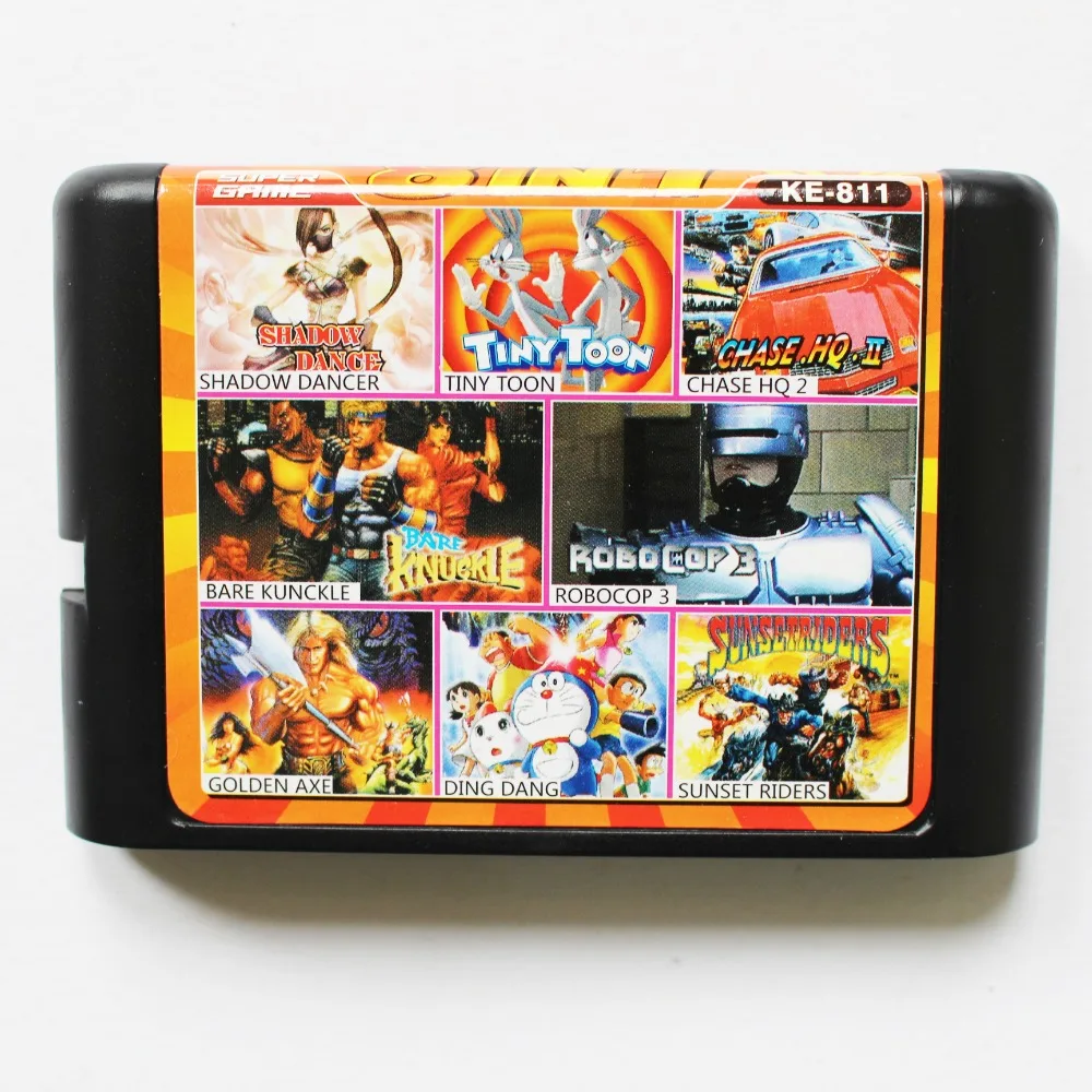 Игровой картридж KE 811 8 в 1 16 бит мультиигровая карта md для sega genesis/mega drive|md card|game card