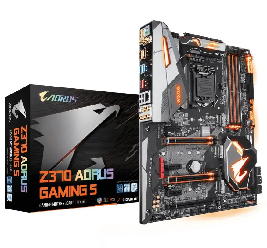 Новинка для Gigabyte Z370 AORUS Gaming 5 LGA1151 DDR4 Z370 PCI-E3.0 SATA3 USB3.0 Поддержка i3 8100 i5 8500 I7 8700