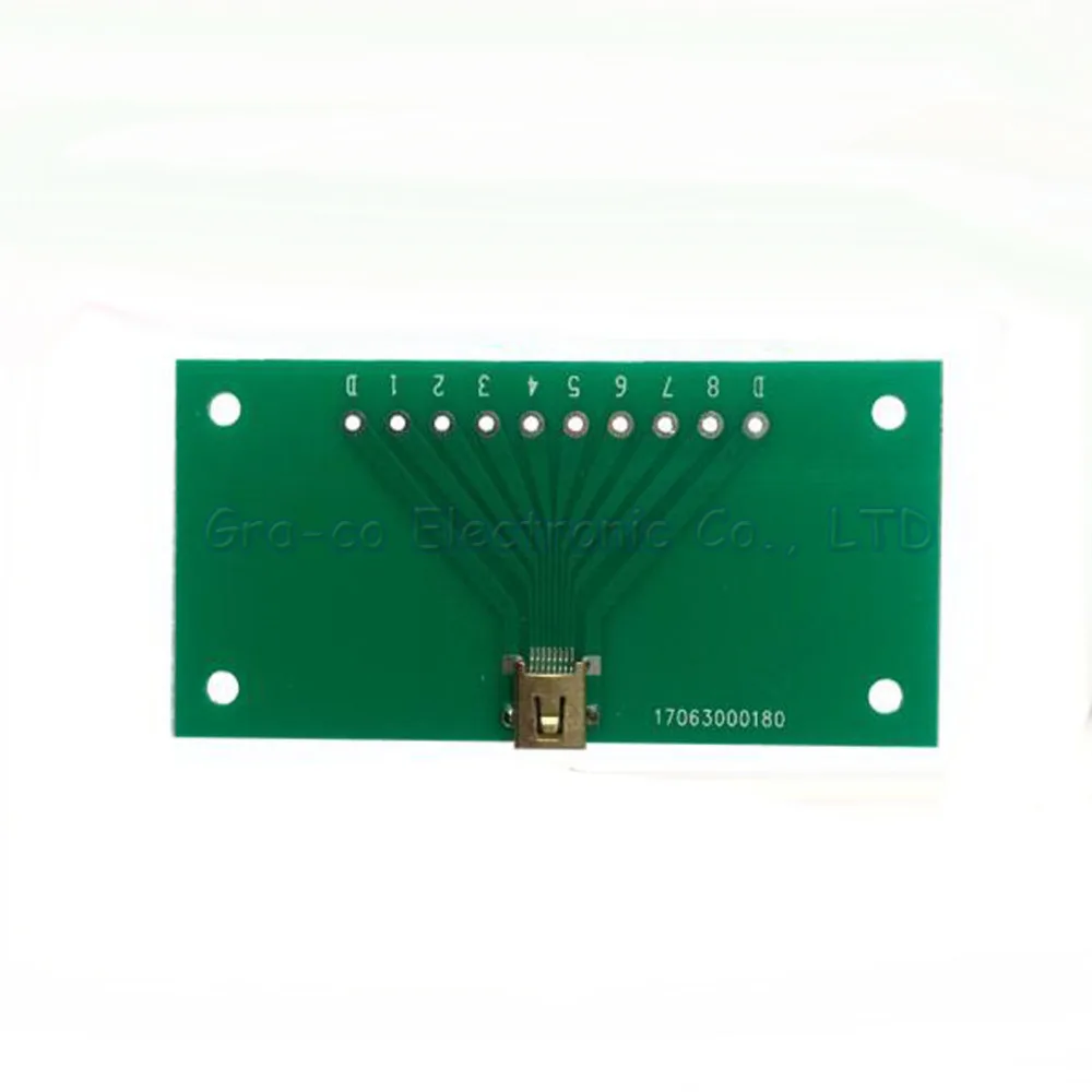 10 шт. мини USB 8PIN гнездовой разъем с печатной платой 8p usb тестовая плата |