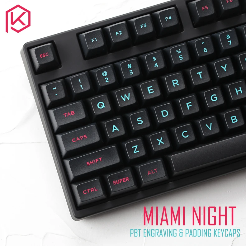 Miami night sa profile r2 r3 гравированные лазерные упаковочные красящие шрифты PBT keycap для