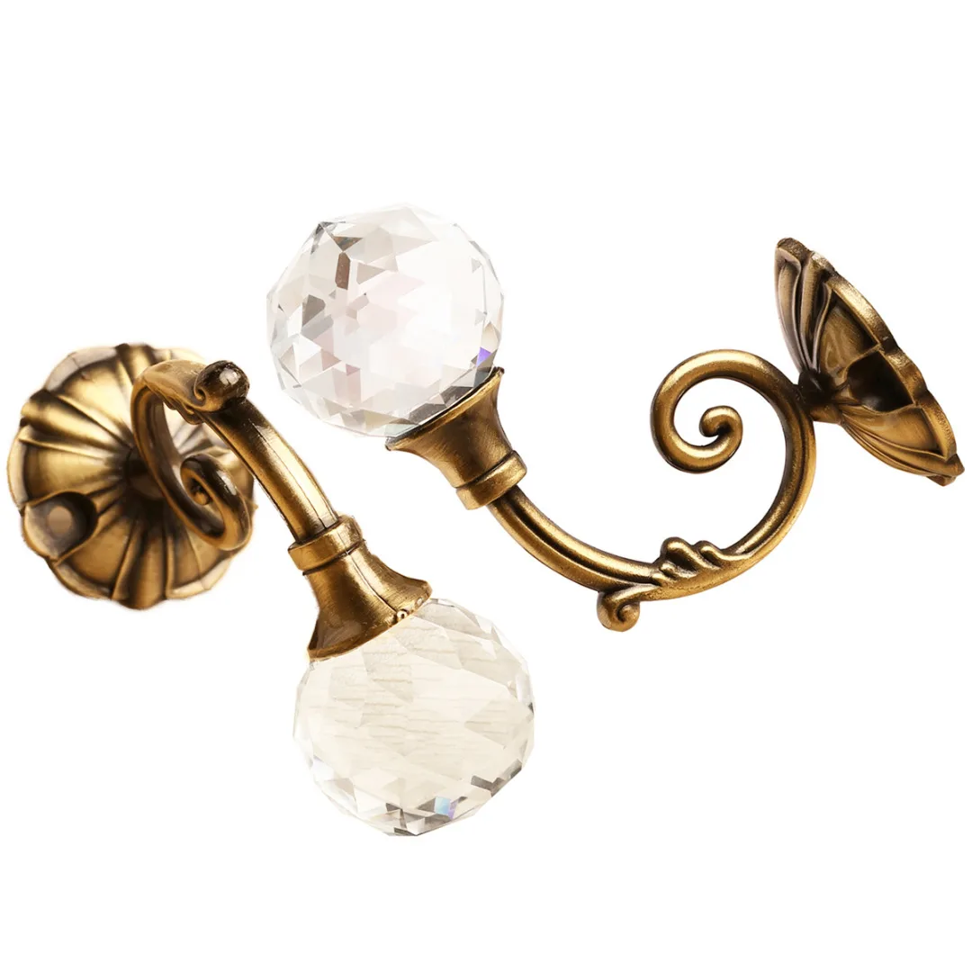 2 шт./лот большой металлический держатель для занавески с хрустальным шаром