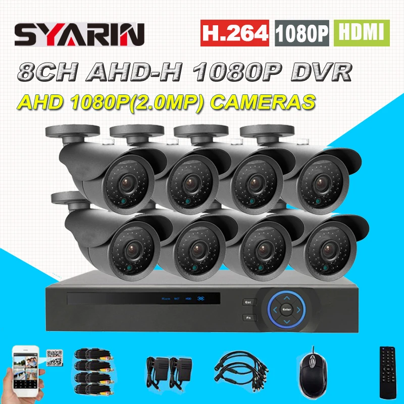 HD ah дома Детская безопасность 8 канальный 2.0mp CCTV Системы 8ch полный 1080 P DVR 2500tvl