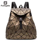 Сумки для женщин 2020 геометрический рюкзак женская сумка на плечо Складные рюкзаки черные школьные рюкзаки для учеников с голограммой Рюкзак mochila