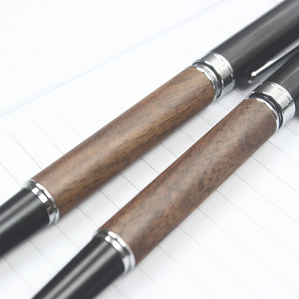 JINHAO металл+ деревянная Роскошная шариковая ручка и серебряный зажим синие и черные чернила авторучки для офиса Бизнес шариковая ручка