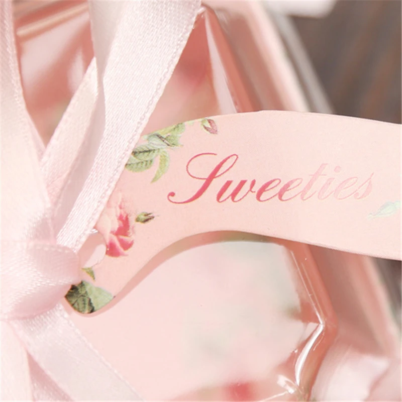 50 шт./лот Европейский картон с пластиковым покрытием розовая лента конфета
