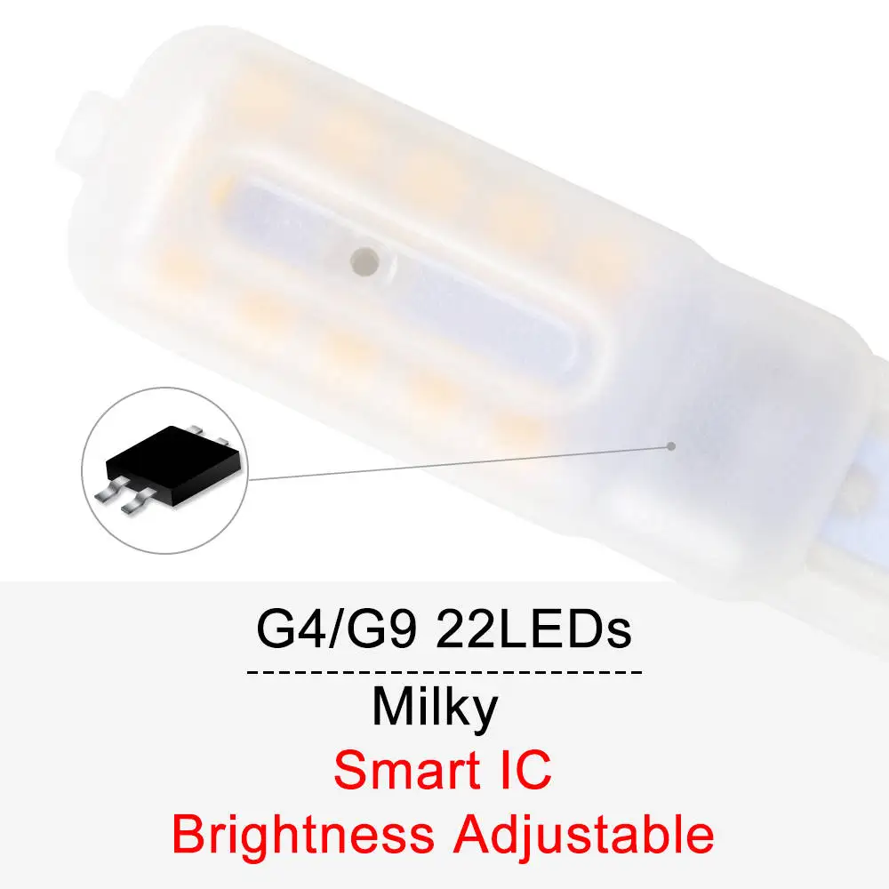 Milky IC 22led G4 G9 Светодиодная лампа 220 В светодиодная ампула 2835 SMD G4 5 Вт Светодиодная лампа AC200-240V G9 светодиодный светильник Прозрачный/молочный корпус домашний декоративный светильник ing - Испускаемый цвет: Milky IC 22led