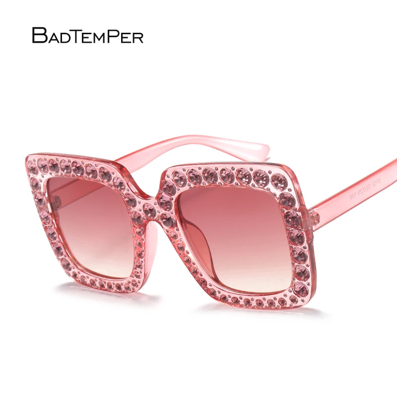 Badtemper модные квадратные женские солнцезащитные очки негабаритных брендовых