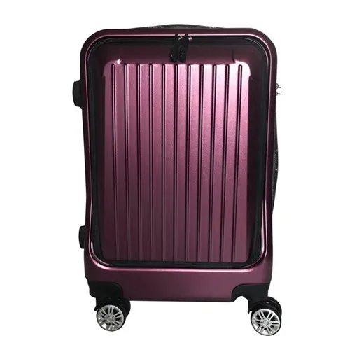 purple KLQDZMS 20/24 дюймов ПК скользящий Чемодан бизнес дорожного чемодана с сумка на колесиках для ноутбука чемодан Универсальный колеса - Цвет: purple