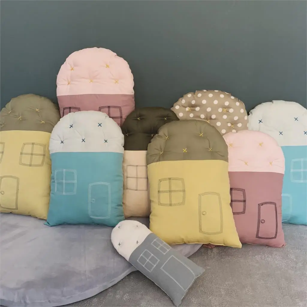 Детские подушки хлопок мультяшный маленький дом защитная подушка для