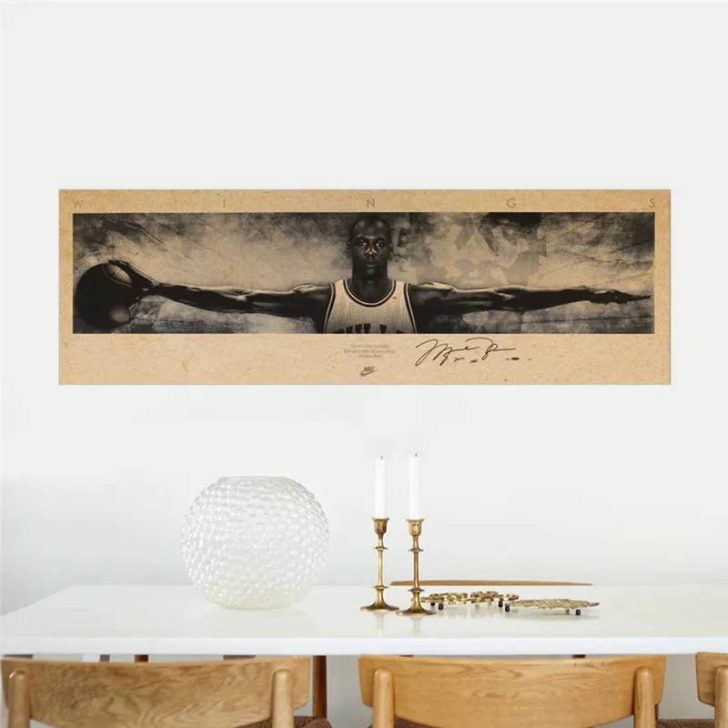 Ретро Бумага звезд баскетбола Jordan декоративная живопись плакаты Стикеры росписи