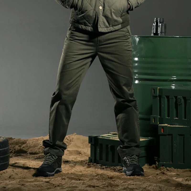 Мужские повседневные длинные брюки в стиле милитари зеленые армейские