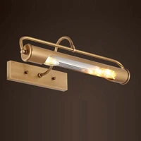 european waterproof rustproof led mirror light american brass copper bathroom cabinet lamp wall light indoor led sconce lighting