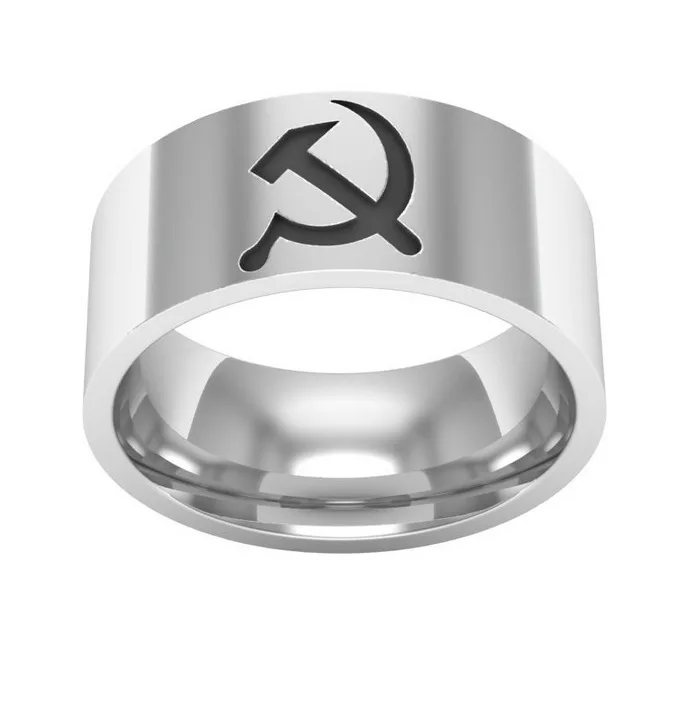 Кольцо из титановой стали серебряное кольцо нержавеющей с дизайном серповидного