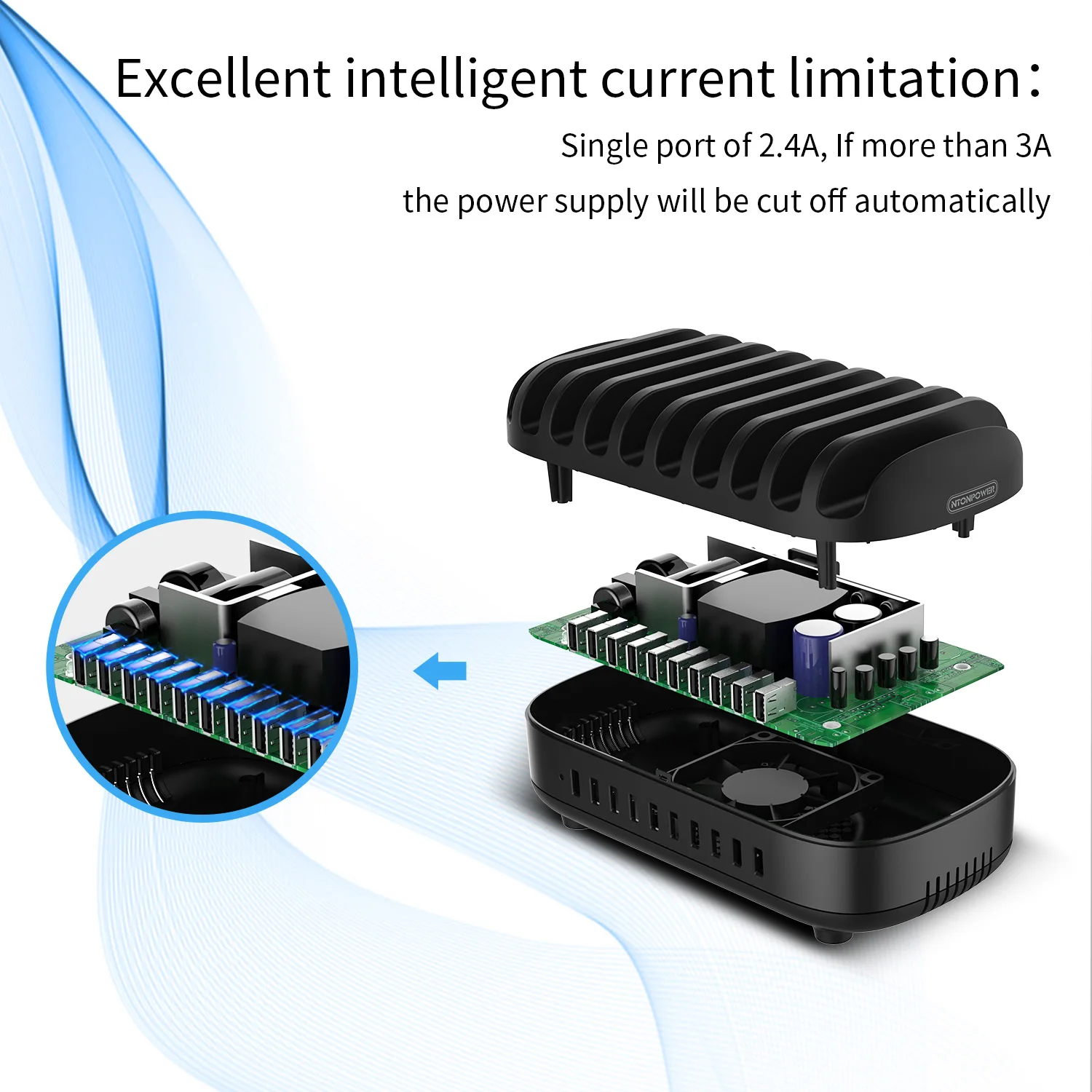 NTONPOWER 10 портов usb зарядная станция с держателем для телефона 120 Вт настольное зарядное устройство для планшетов Kindle быстрая зарядная док-станция для школы