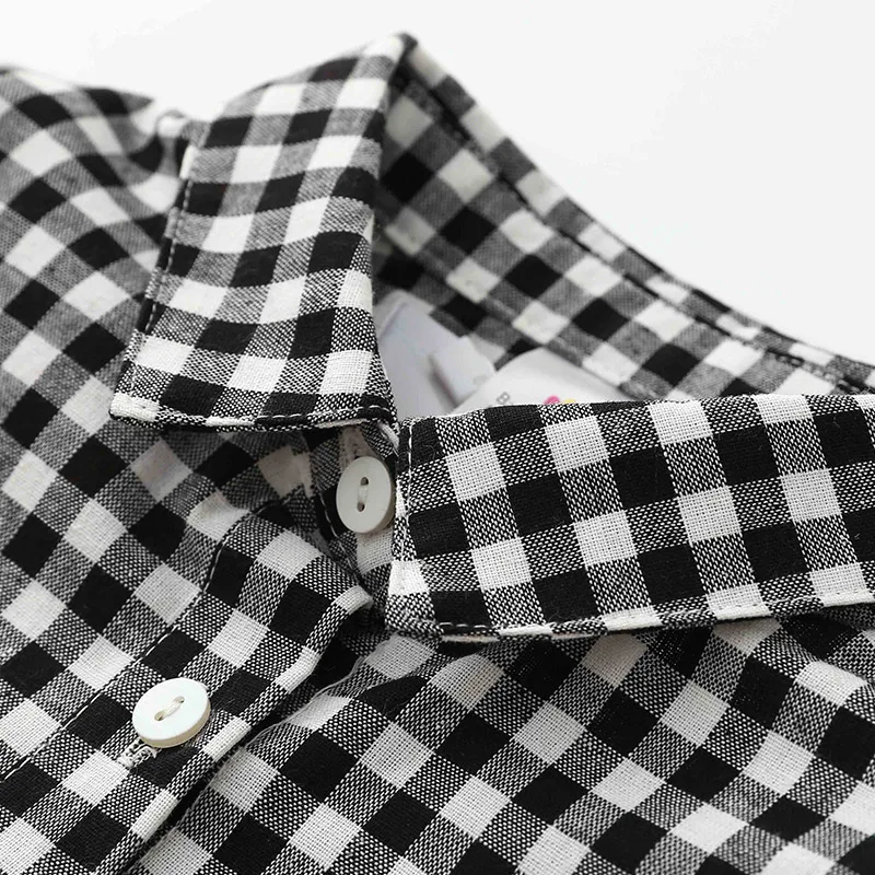 Блузки для девочек классические черный и красный цвета в полоску Детские рубашки