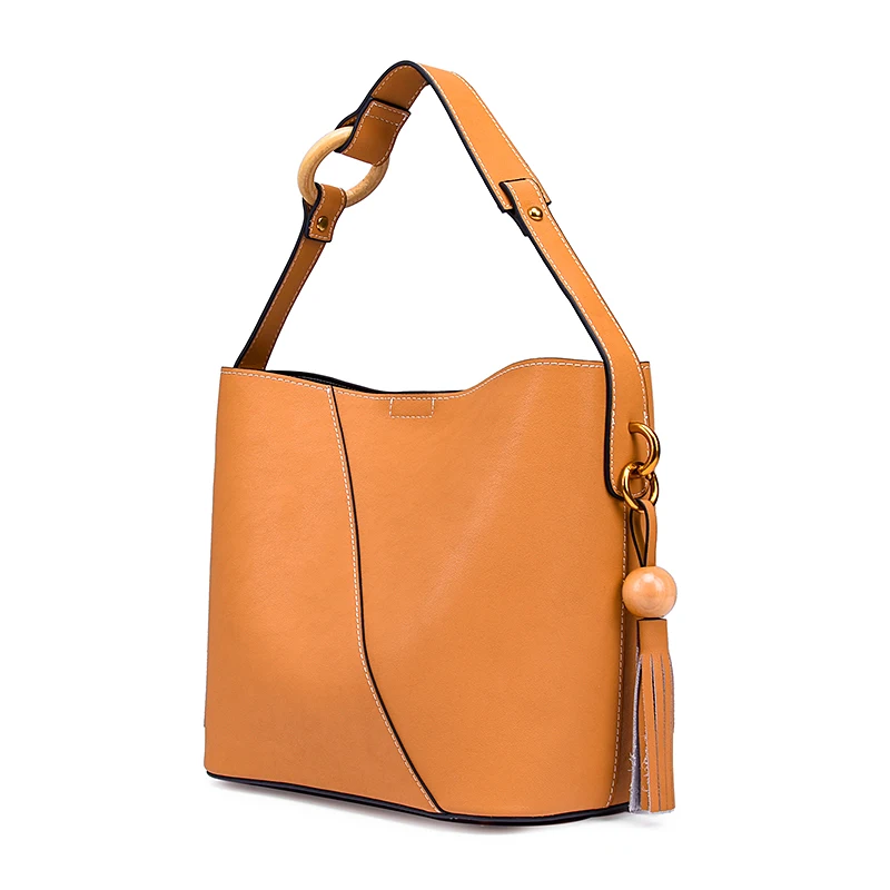 Новейшая женская сумка из натуральной кожи с кисточками через плечо коровьей