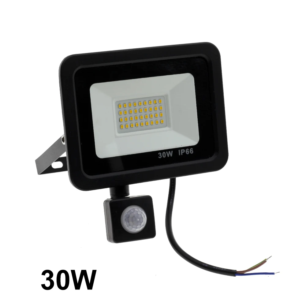 30W PIR Сенсор Светодиодный прожектор светильник AC220V 10 Вт 30 Вт 50 Вт Светодиодный прожектор светильник для двери гаража уличный светильник ing - Испускаемый цвет: 30W