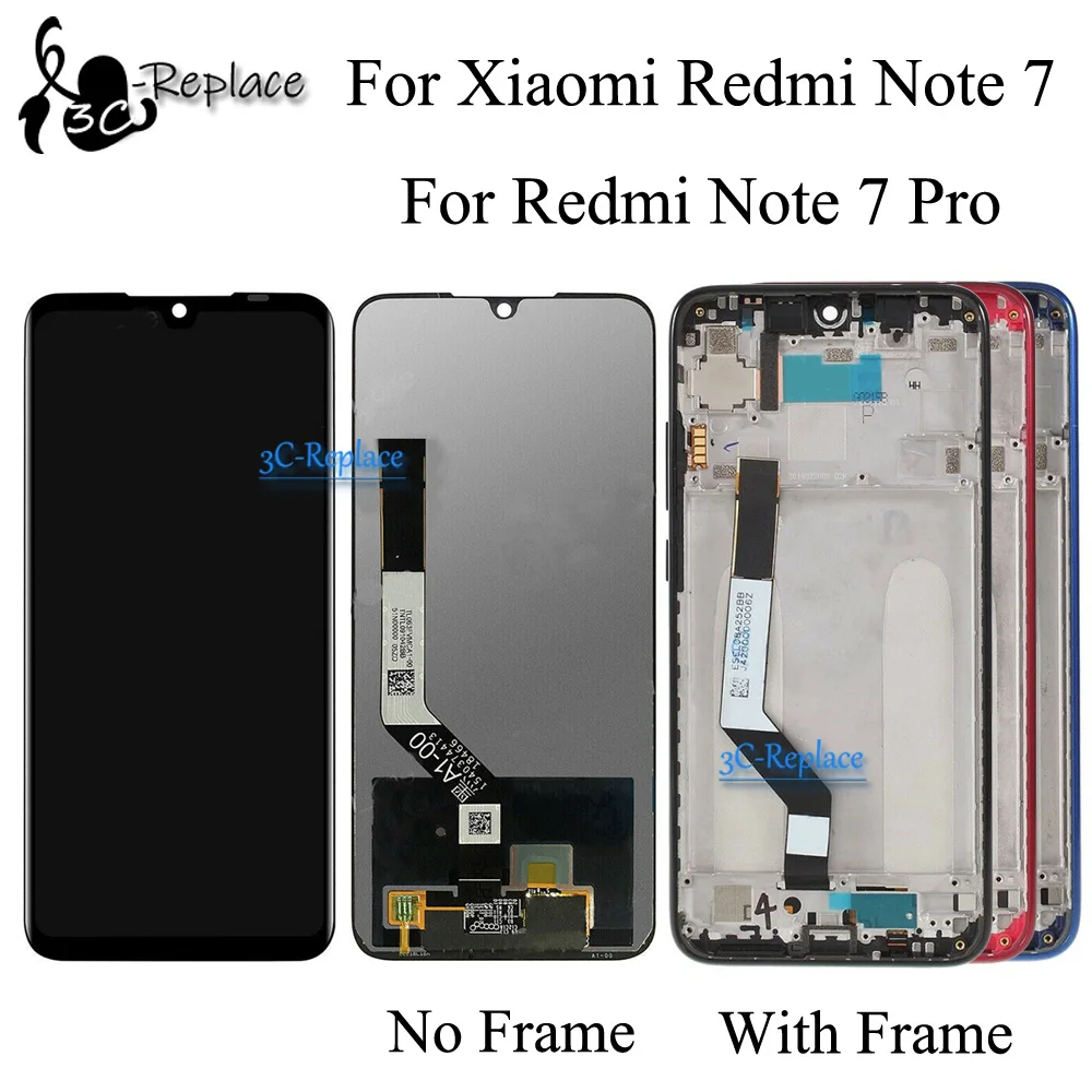 Для Xiaomi Redmi Note 7/Note7 Pro/Note Seven Глобальный ЖК-экран кодирующий преобразователь сенсорного экрана в сборе с рамкой
