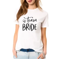 new team bride t shirt novelty funny teeshirt women clothing casual summer short sleeve marriage tops tees female plus size