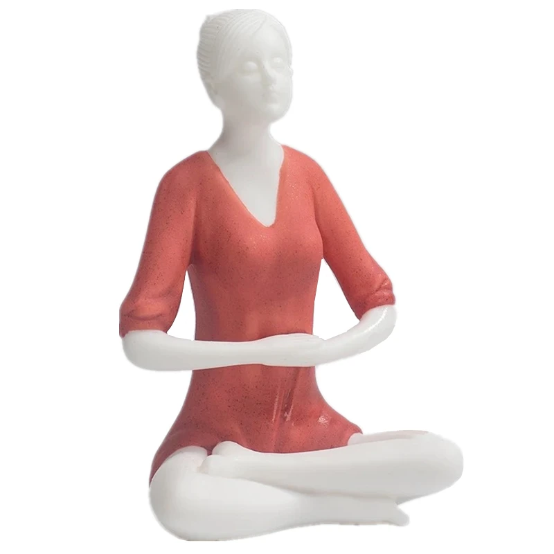 Red-C Yoga Model VILEAD, 4 стиля, белые керамические фигурки для девочек, для йоги, цветная женская модель для йоги, винтажный домашний декор, украшение на Рождество, год - Цвет: Red-C Yoga Model