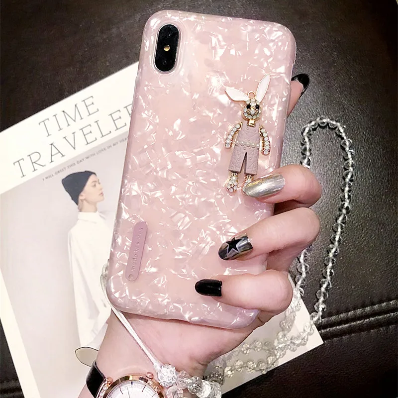 Aoweziic мультяшный бриллиантовый Кролик для iphone X XR мобильный телефон оболочка