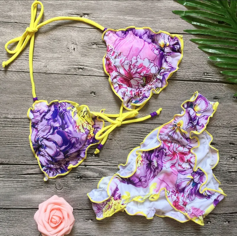 Бикини 2017 Для женщин повязку комплект бикини Купальники для малышек женский