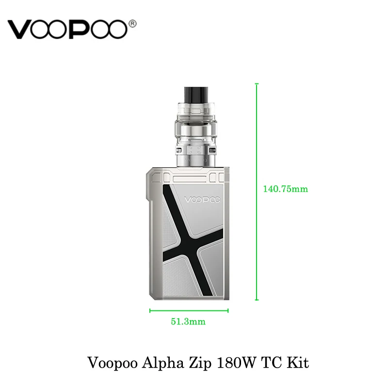 Электронные сигареты Voopoo Alpha Zip 180 Вт TC Kit Maat Tank 4 мл Mesh Coil GENE. Fit Chip питается от