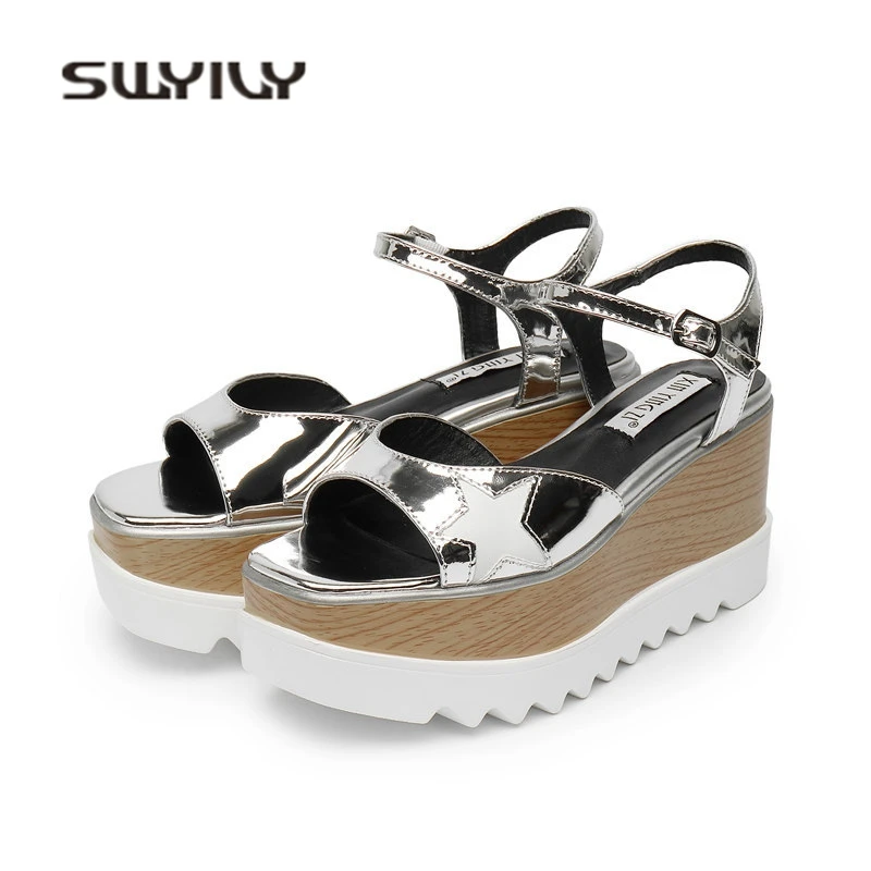 Женские сандалии SWYIVY на платформе с ремешком щиколотке лето 34 размера|sandales pour