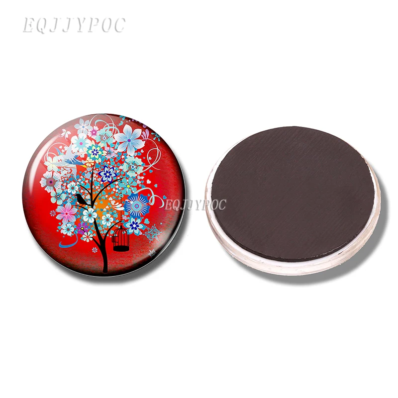 PACK OF 1 Древо жизни магнит на холодильник цветок магниты на холодильник стеклянный кабошон доска для сообщений Дерево жизни наклейки украшения домашний декор - Цвет: PACK OF 1