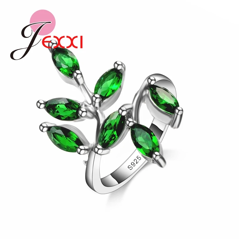 

New Design Green Cubic Zirconia Rings Women 925 Sterling Silver Fashion Ladies Wedding Engagement Party Rings