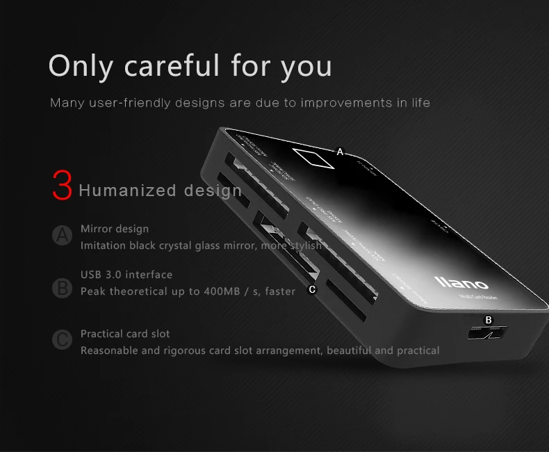 Llano 7 в 1 USB 3 0 считыватель смарт-карт флэш мульти-карт памяти для TF/SD/MS/CF 4 карты