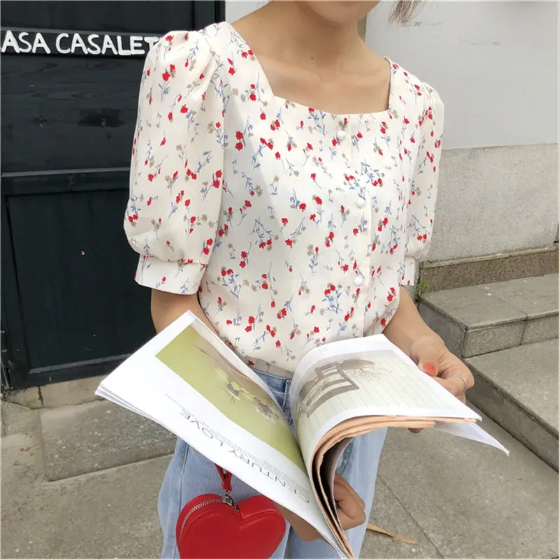 Женская рубашка с коротким рукавом Alien Kitty простая повседневная квадратным