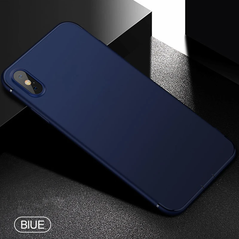 Синий Роскошный Матовый Мягкий силиконовый чехол для iPhone XS Max XR iPhone 6 S 6 S 6Plus 6splus iPhone 7 8 7Plus 8Plus iPhone 5 5S - Цвет: Синий