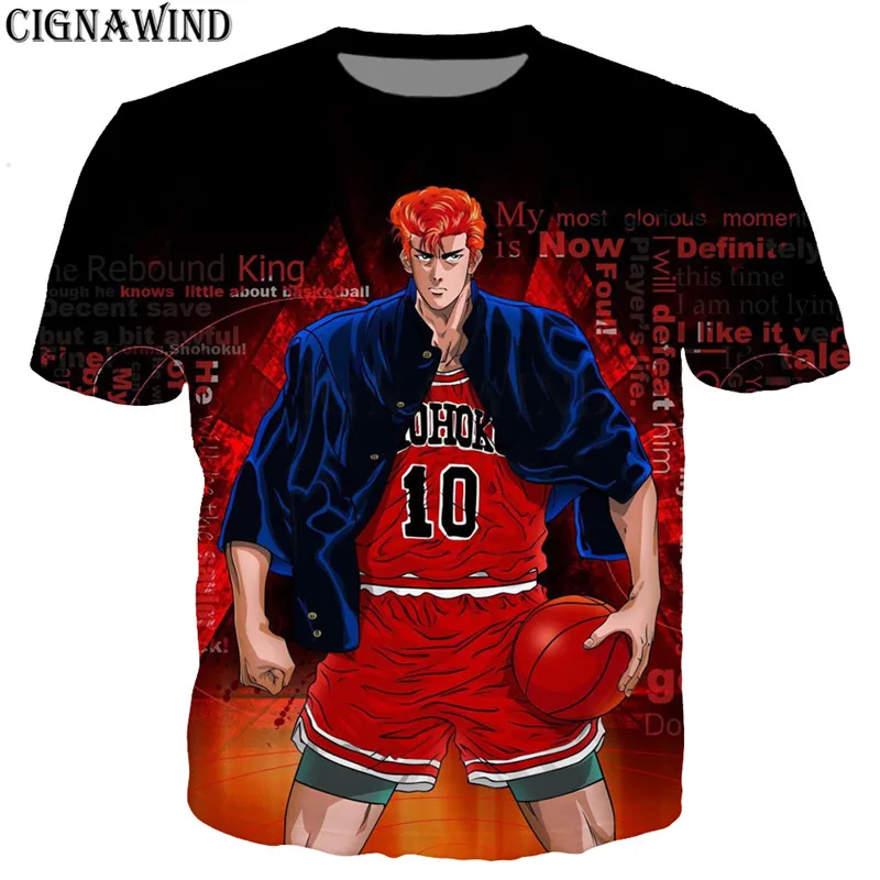 Новое поступление футболка для мужчин/женщин классический аниме Slam dunk футболки с 3D-принтом короткий рукав Харадзюку стиль футболка уличная топы