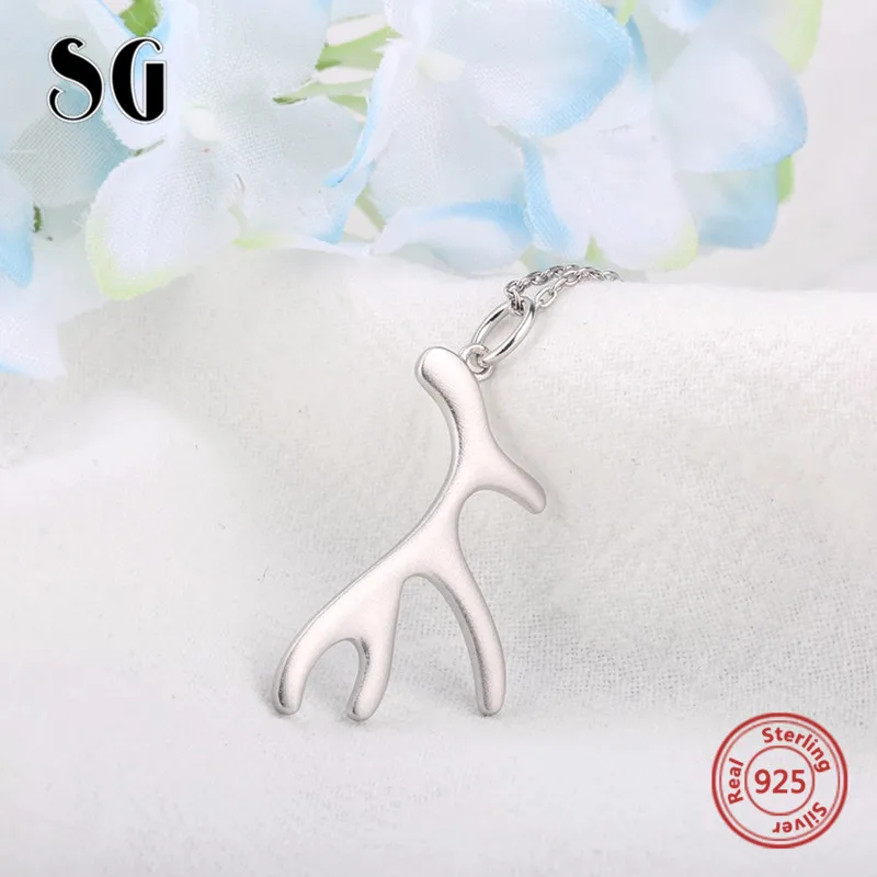 SG New arrival 925 sterling silver pendant necklace with fasion jewellery Smeared Angel Feather Necklaces for women gifts