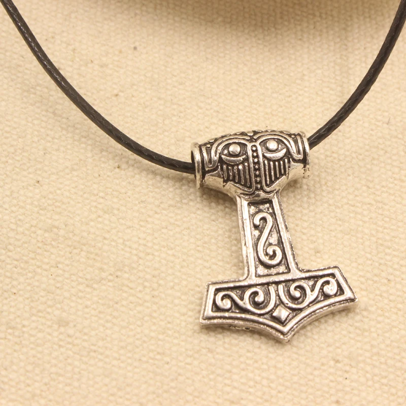 Хит миф Thor's Hammer Norse Magic Mjolnir Оловянное ожерелье в стиле готика панк Винтаж