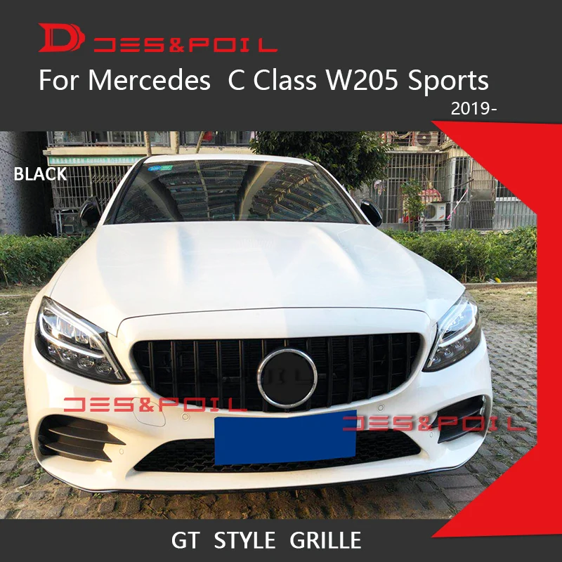 Вертикальный гриль C Class W205 GT сетчатая решетка передний бампер гонки купе седан