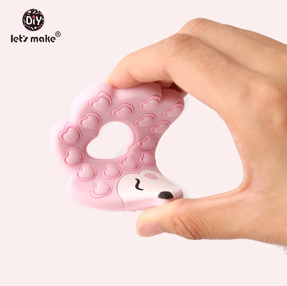 Let's Make 10pcs Silicone Teether Hedgehog BPA Free Teething Cartoon Porcupine Food Grade 7-9 months Baby Teethers Patent Owner | Мать и