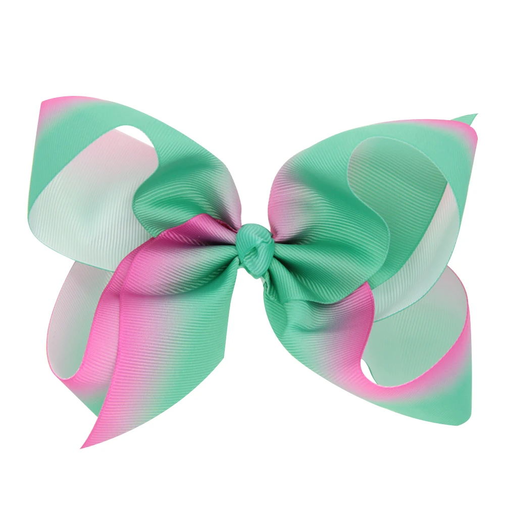 

150pcs DHL Free shipping JoJo Siwa Large Green and Pink Ombre Signature Hair Bow