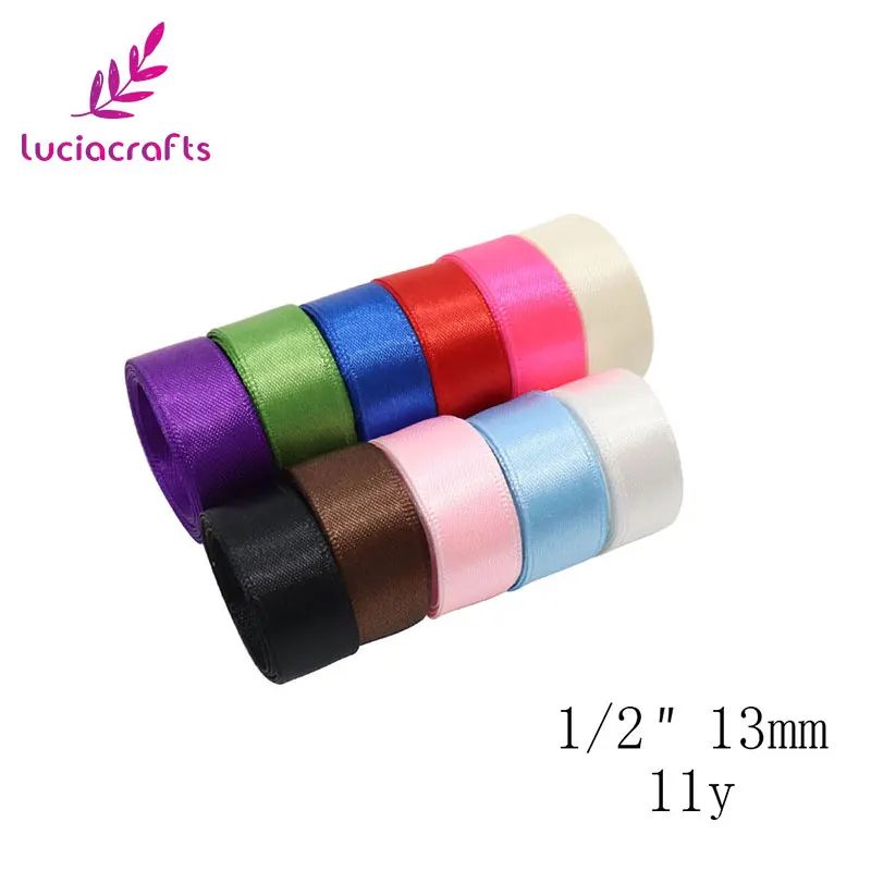 Mixed color 2 11y Lucia crafts однотонная Рождественская атласная лента шитье ручной работы материал DIY Свадебная вечеринка головные уборы Швейные аксессуары Q0101 - Цвет: Mixed color 2 11y