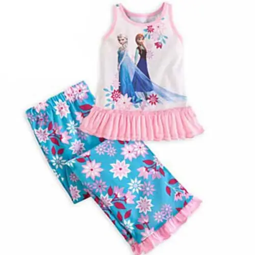 2PCS Set Kids Girls Frozen Elsa T-Shirt Tops Pants Dress Homewear 2-7Y Outfits | Мать и ребенок