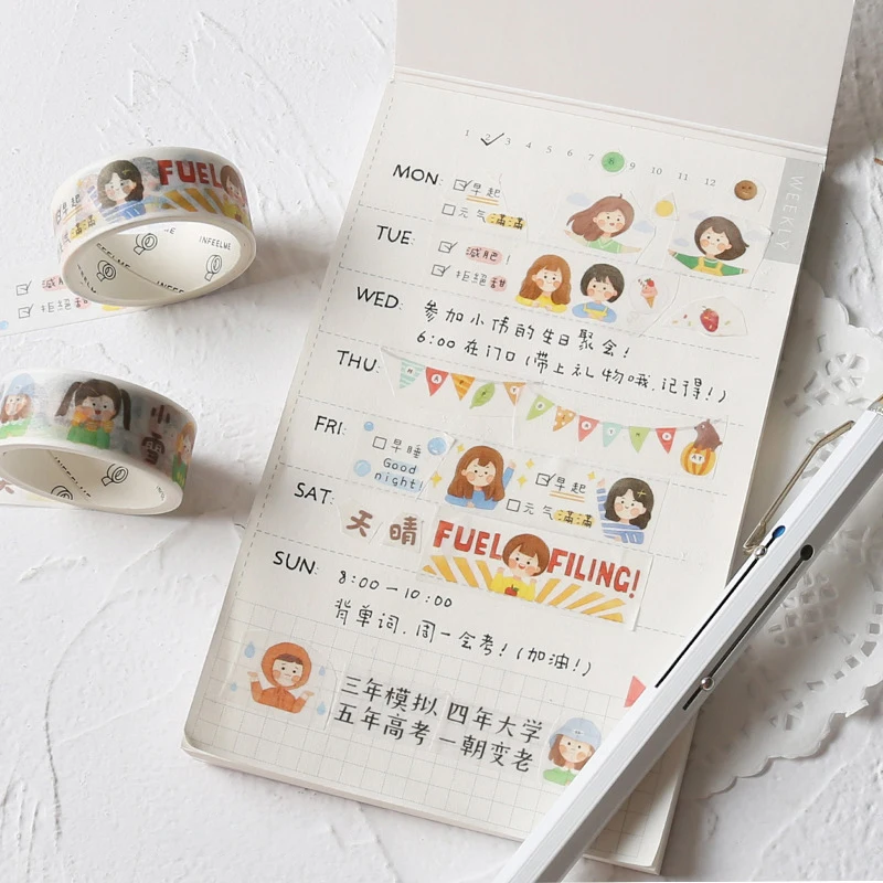 6 шт./компл. Kawaii для девочек красочная лента Washi набор с возможностью креативного