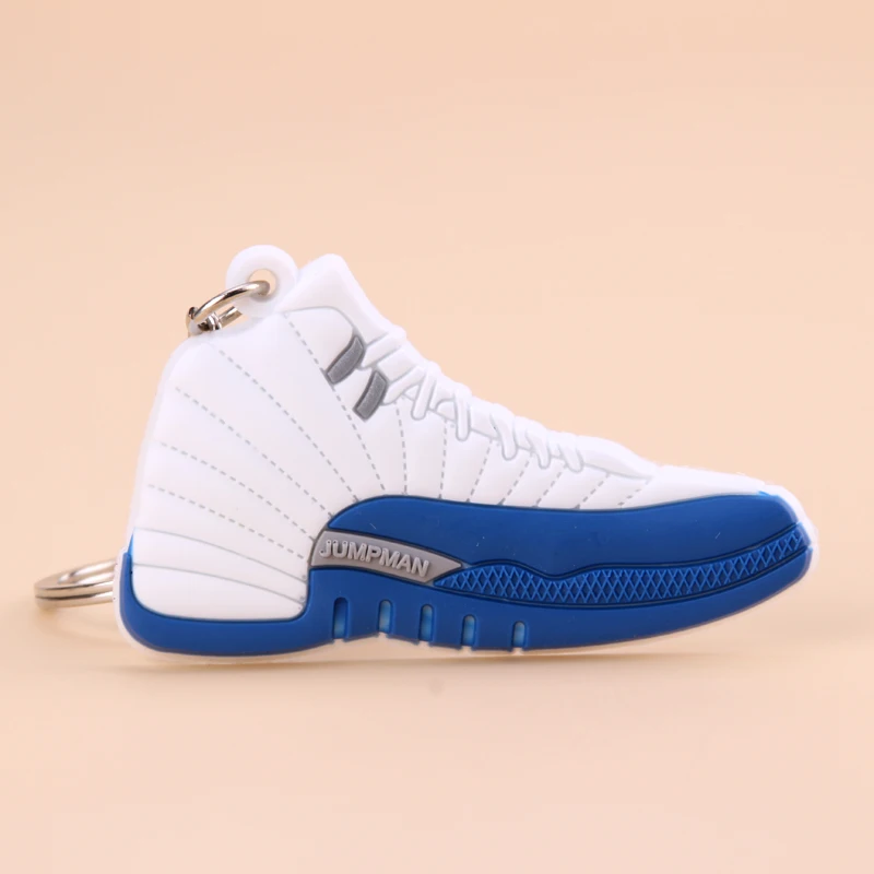 Picture Color10 Брелок Новые экзотические мини Jordan 12 ретро обуви ключевая цепь Для мужчин и Для женщин детские подарочные брелки на баскетбольных кроссовок ключ держатель Porte Clef - Цвет: Picture Color10