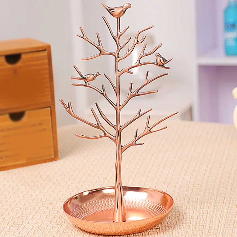 Висячая стойка для сережек с птицами и деревьями держатель ювелирных изделий