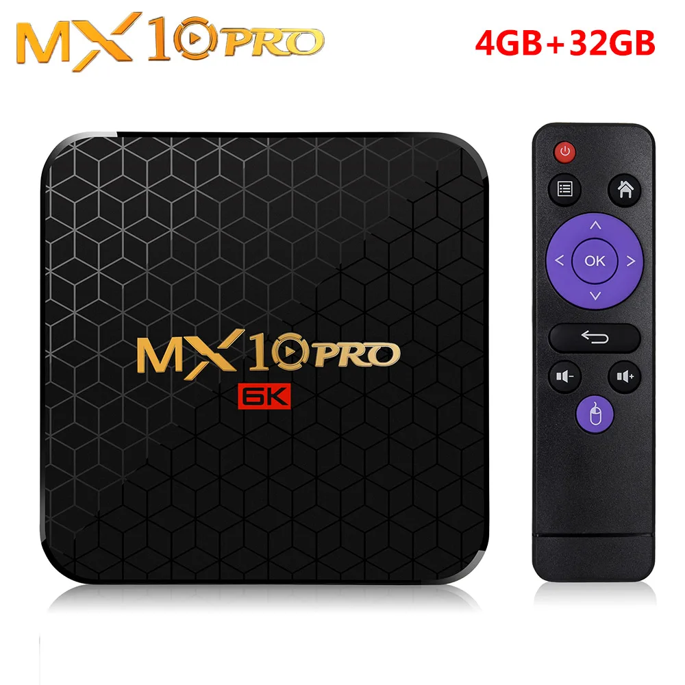 only 4GB 32GB TV box MX10 PRO Android 9,0 ТВ-приставка 4 Гб ОЗУ 32 Гб 64 Гб ПЗУ Allwinner H6 четырехъядерный медиаплеер 2,4G Wifi USB 3,0 6K HD Смарт-приставка - Цвет: only 4GB 32GB TV box