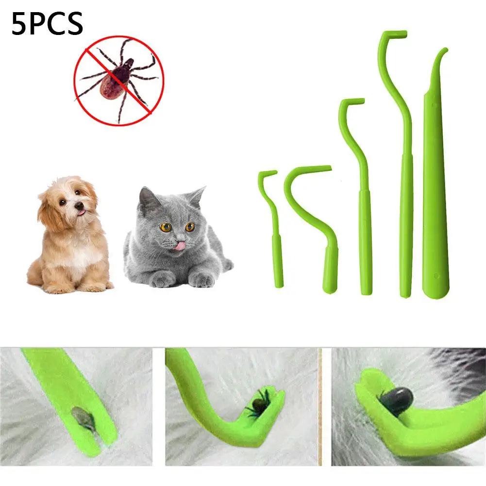 5 шт. от блох клещей удаления крючок кошки собаки кролика Мышь Pet инструмент для