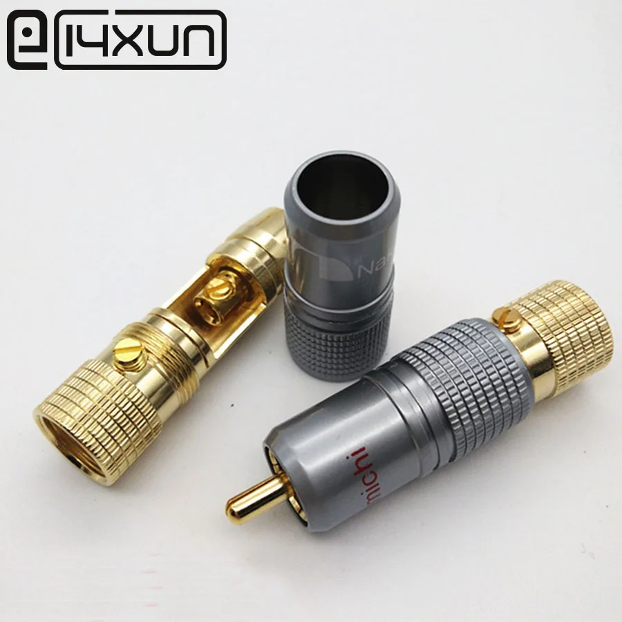 EClyxun 2 шт./лот высокое качество NAKAMICHI 10 мм позолоченный RCA штекер с блокировкой Без