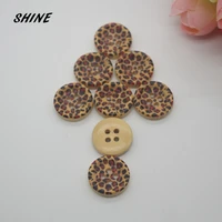 shine wooden sewing buttons scrapbooking round two holes spot 15mm dia 50pcs costura botones decorate bottoni botoes